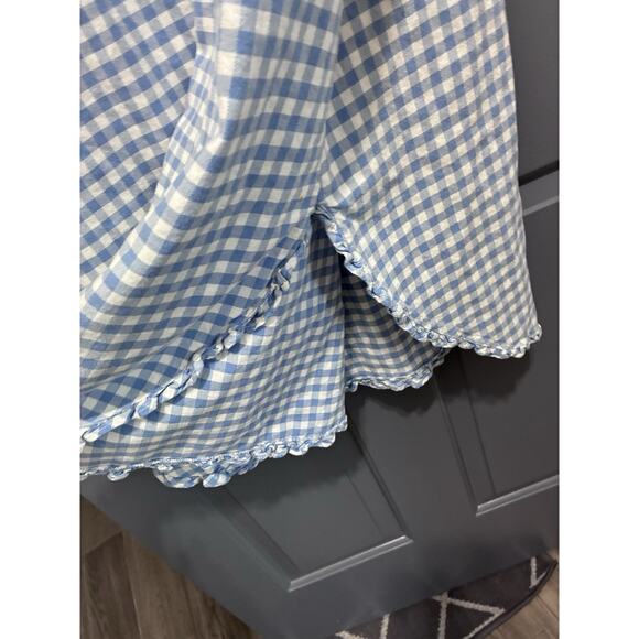 Vtg Victoria Secret Gold Label Blue Gingham Plaid Lace Nightgown Cotton Small** - Picture 5 of 12